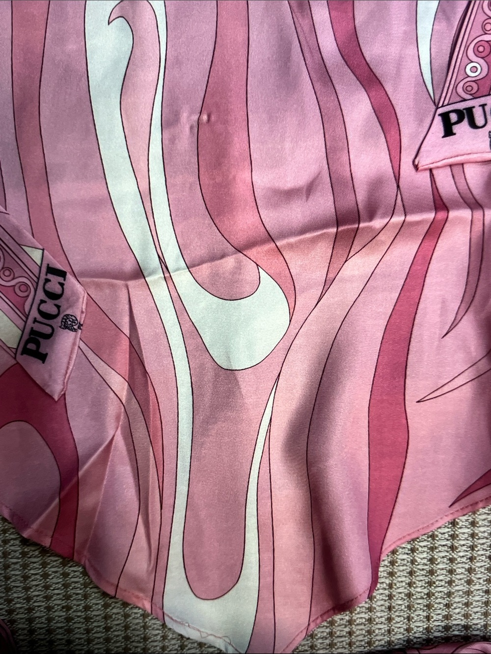 Emilio Pucci Pink & Cream Abstract Halter Tank - Picture 3 of 9